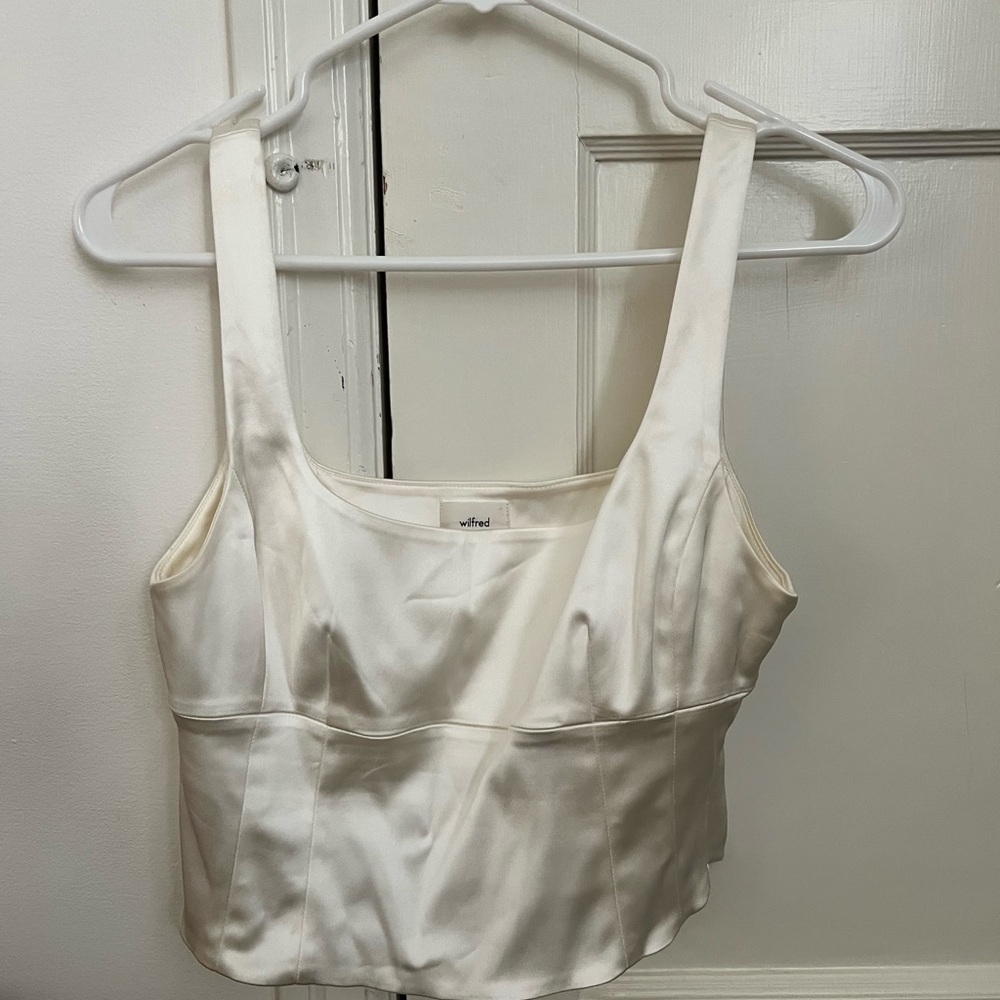 White Satin Sleeveless Top